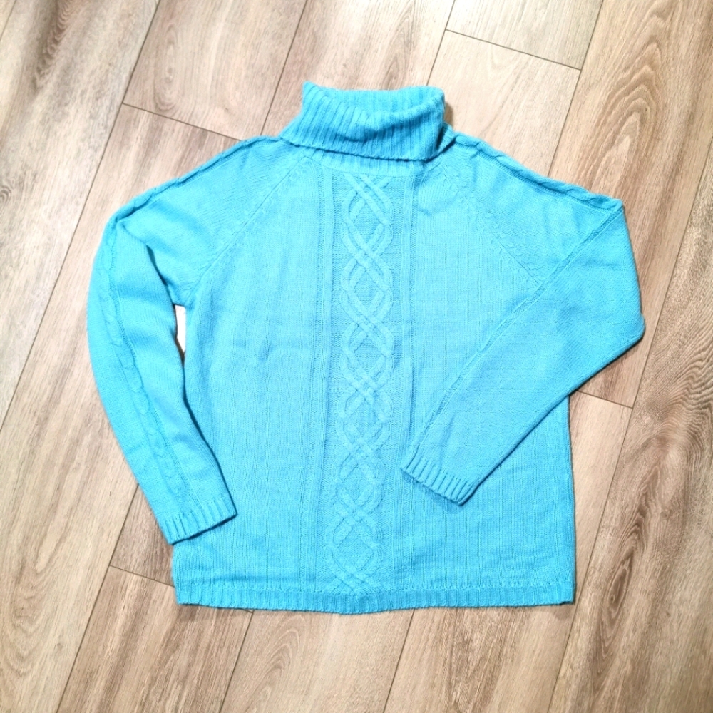 Vintage Carol Rose Cableknit Turtleneck Sweater